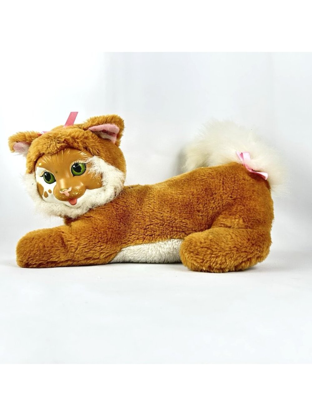 Vintage Hasbro Kitty Surprise 1992 White & Orange Stuffed Cat Plush Mom Only